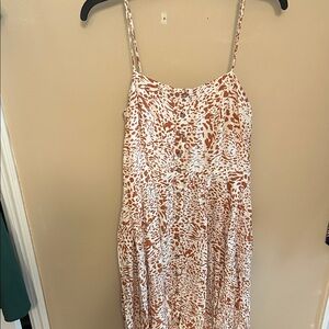 Jealous Tomato White and Brown Spaghetti Strap Dress